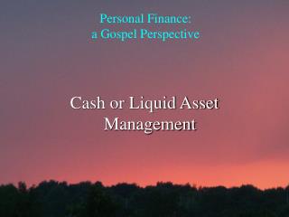 Personal Finance: a Gospel Perspective