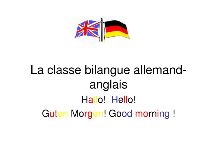 la classe bilangue allemand anglais