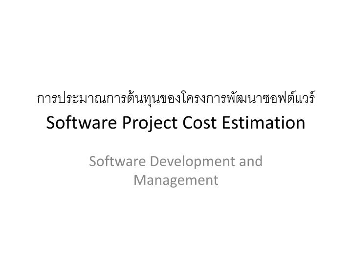 software project cost estimation