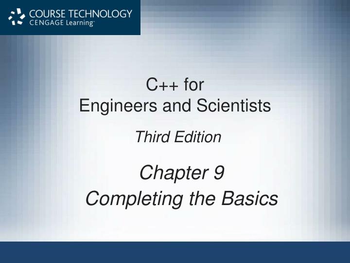 chapter 9 completing the basics