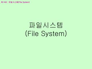 file system