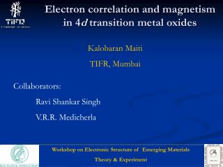 electron correlation and magnetism in 4 d transition metal oxides