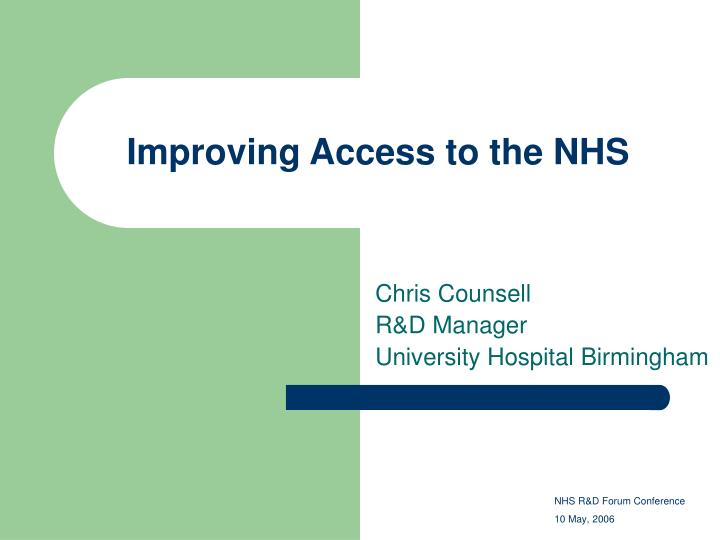 improving access to the nhs