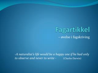 fagartikkel