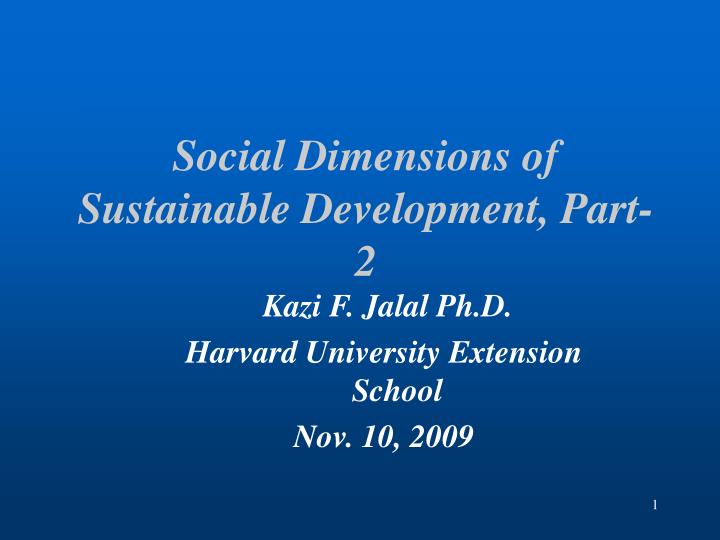 social dimensions of sustainable development part 2