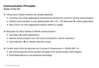 Communication Principles State of the Art