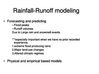 Rainfall-Runoff modeling