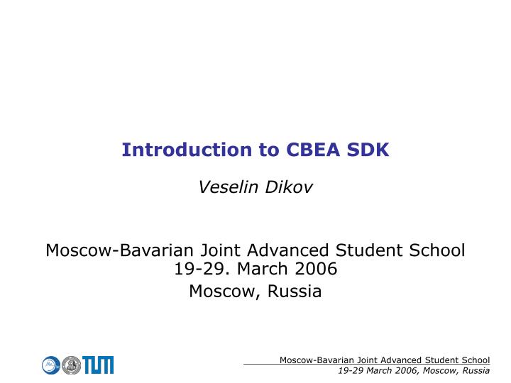 introduction to cbea sdk