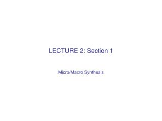 LECTURE 2: Section 1