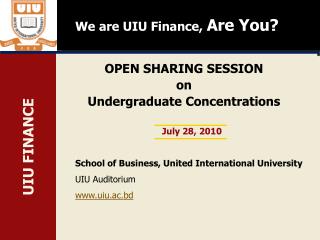 OPEN SHARING SESSION on Undergraduate Concentrations
