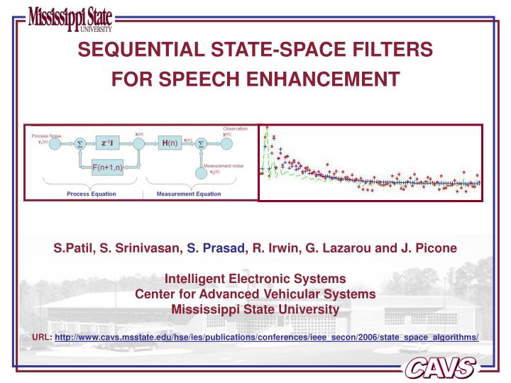 sequential state space filters for speech enhancement