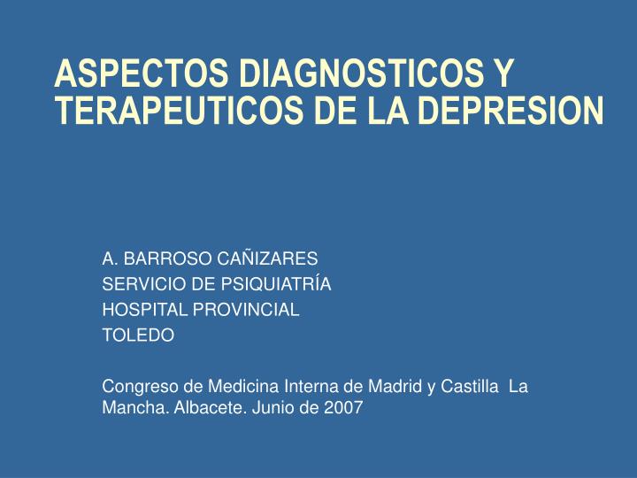 aspectos diagnosticos y terapeuticos de la depresion