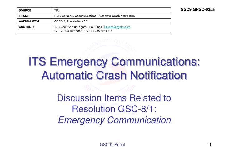 its emergency communications automatic crash notification