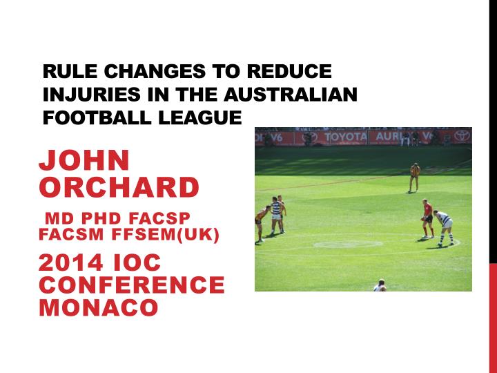 rule changes to reduce injuries in the australian football league