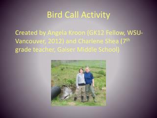 Bird Call Activity