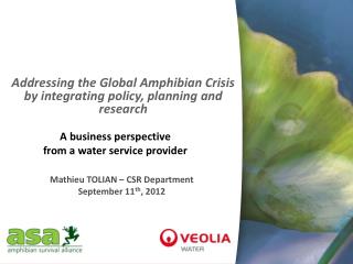 Addressing the Global Amphibian Crisis by integrating policy, planning and research