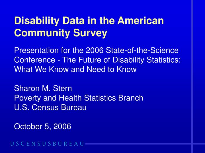 disability data in the american community survey