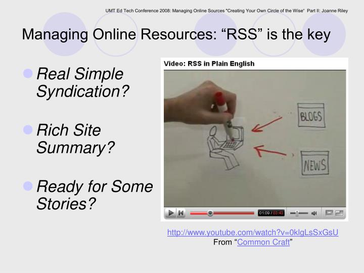 managing online resources rss is the key