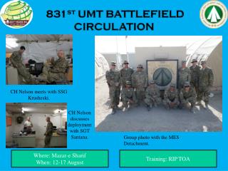 831 st UMT BATTLEFIELD CIRCULATION