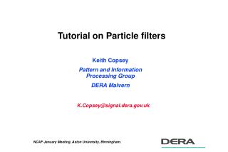 Tutorial on Particle filters