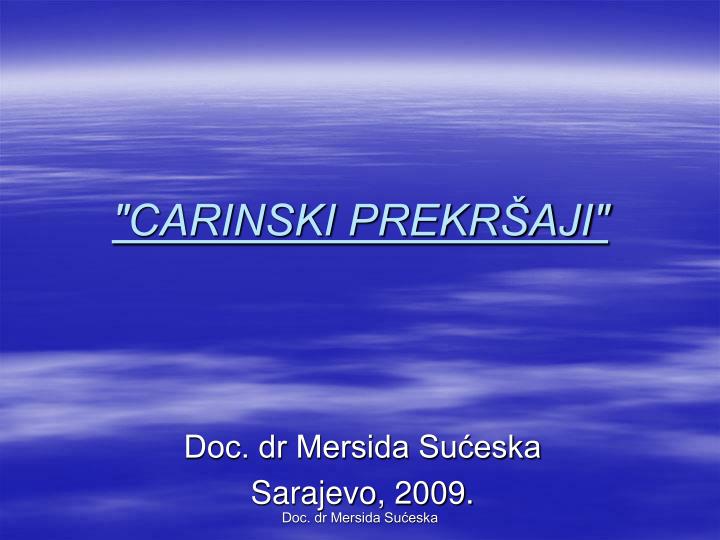 carinski prekr aji