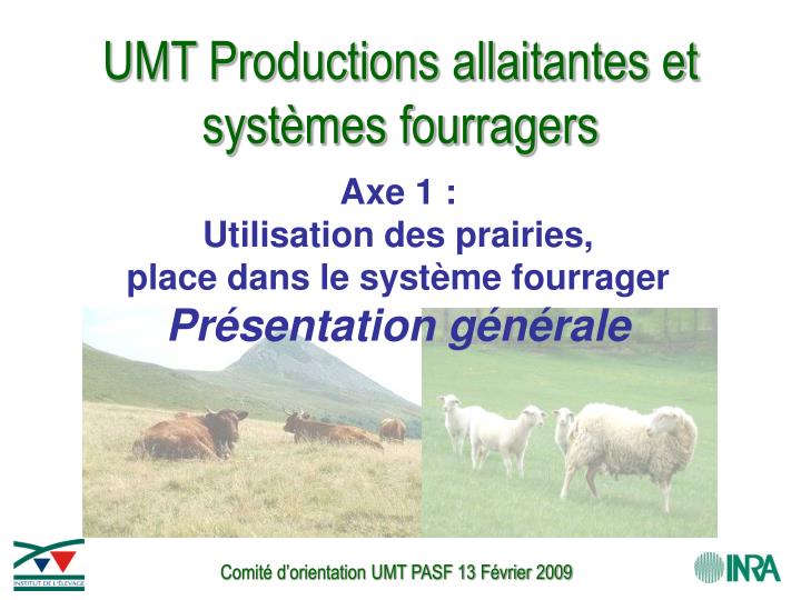 umt productions allaitantes et syst mes fourragers