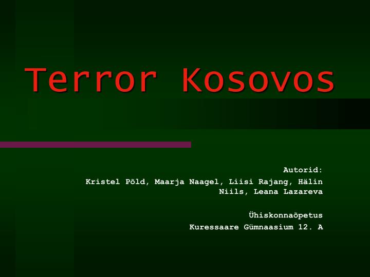 terror kosovos