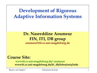 development of rigorous adaptive information systems