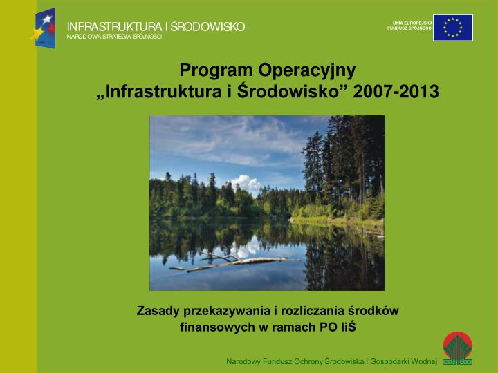 program operacyjny infrastruktura i rodowisko 2007 2013