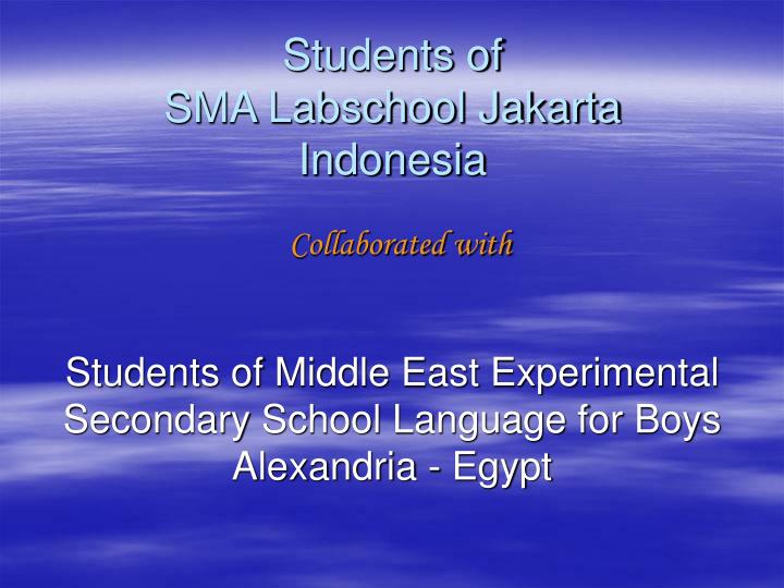 students of sma labschool jakarta indonesia