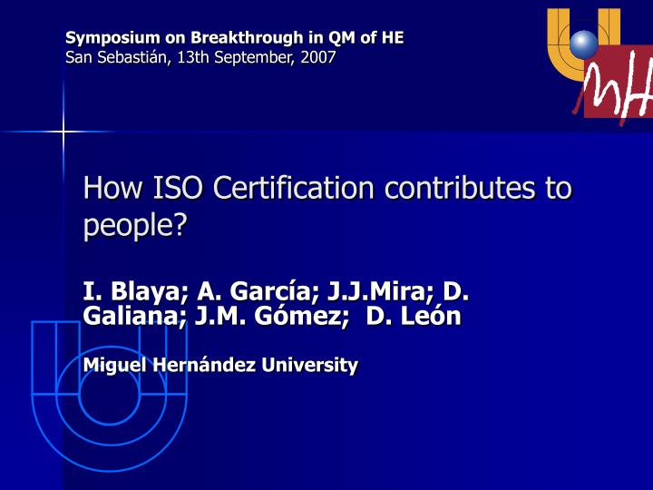 how iso certification contributes to people