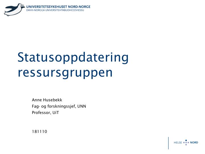 statusoppdatering ressursgruppen