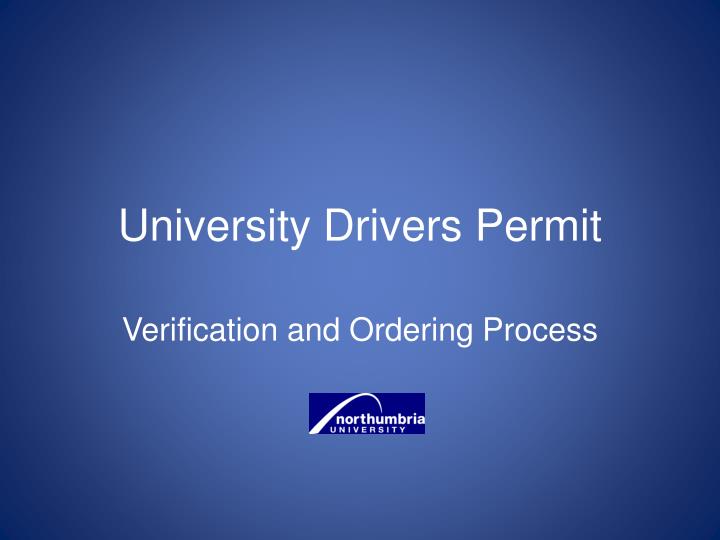 university drivers permit