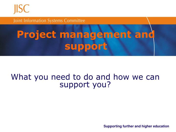 project management and support