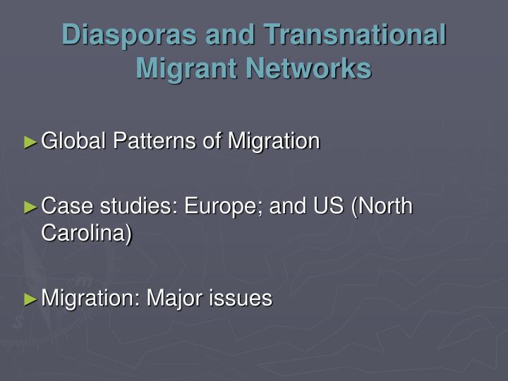 diasporas and transnational migrant networks