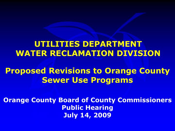 utilities department water reclamation division