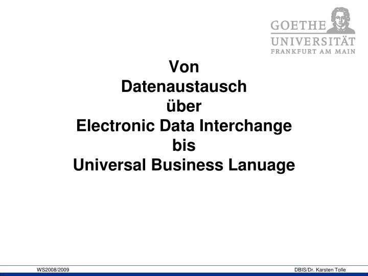 von datenaustausch ber electronic data interchange bis universal business lanuage