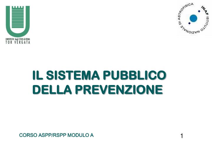 il sistema pubblico della prevenzione