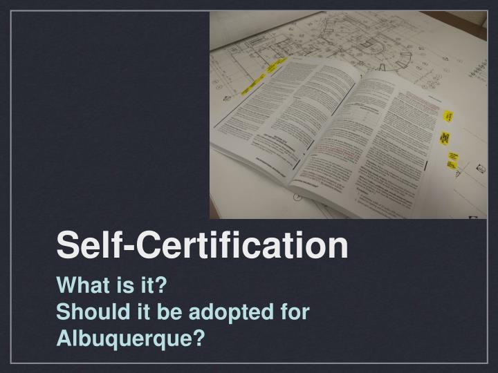 self certification