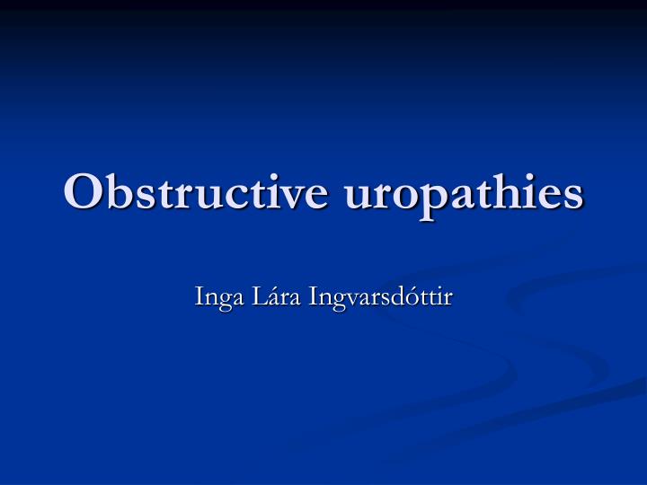 obstructive uropathies