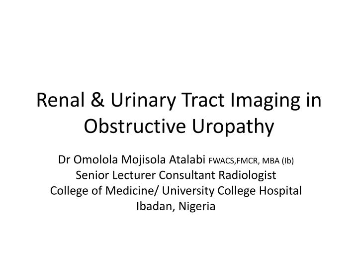 renal urinary tract imaging in obstructive uropathy