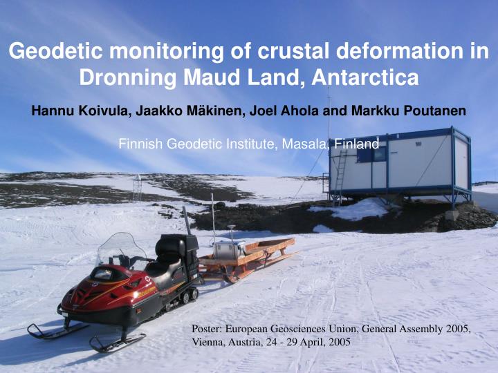 geodetic monitoring of crustal deformation in dronning maud land antarctica