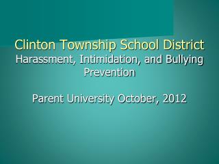 Clinton Township School District Policy
