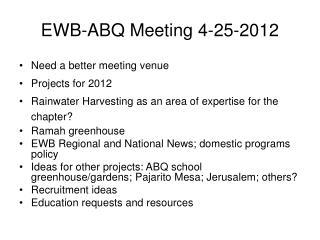 EWB-ABQ Meeting 4-25-2012