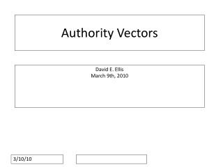Authority Vectors