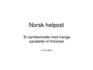norsk helpost