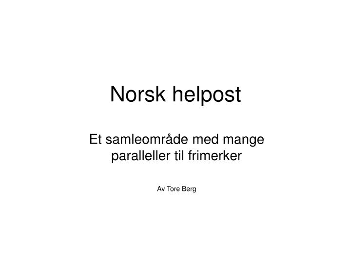 norsk helpost