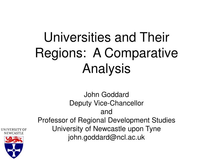 universities and their regions a comparative analysis