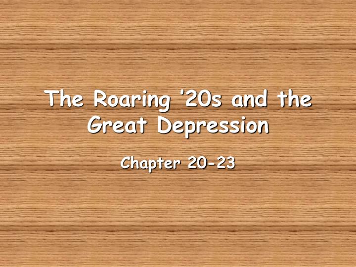 the roaring 20s and the great depression