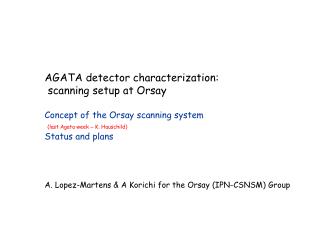 AGATA detector characterization : scanning setup at Orsay Concept of the Orsay scanning system